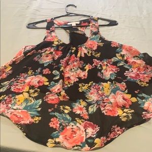 Flower racer back tank